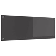 Paraschizzi moderno per cucina dal design pulito 110 x 40 x 0,6 cm resistente al calore facile da installare in vetro temperato grigio scuro 02_0058483