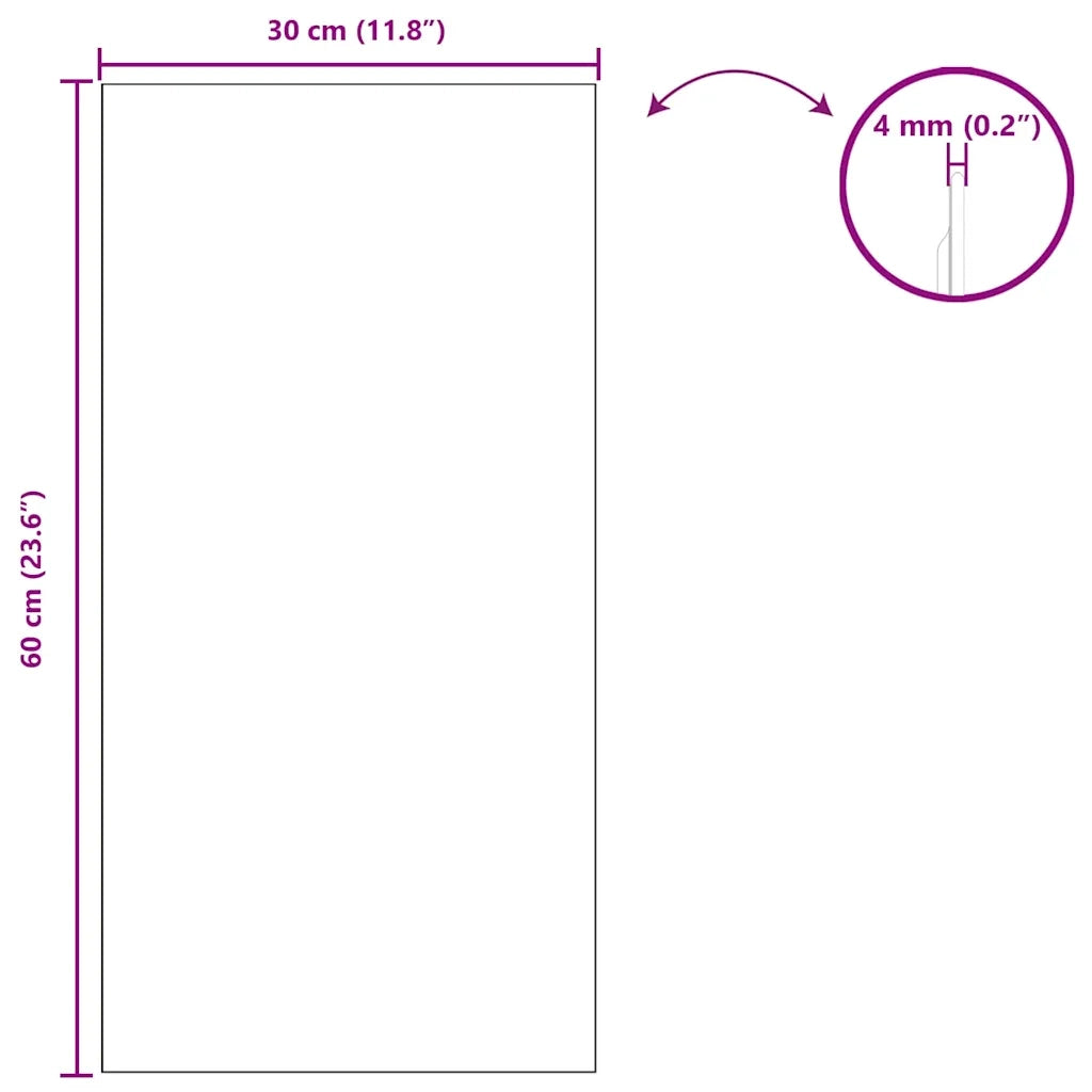 Specchio da parete Rettangolare 30 x 60 cm vetro temperato 42023020