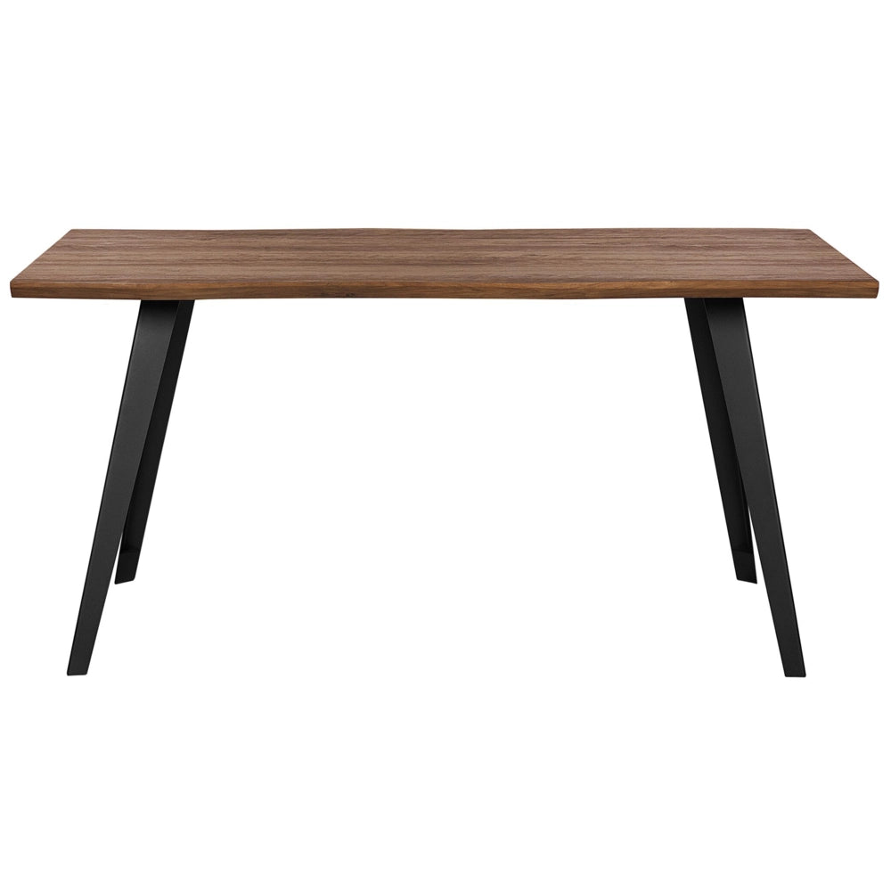 Tavolo da pranzo in legno scuro 160 x 90 cm con gambe in metallo Nero da cucina