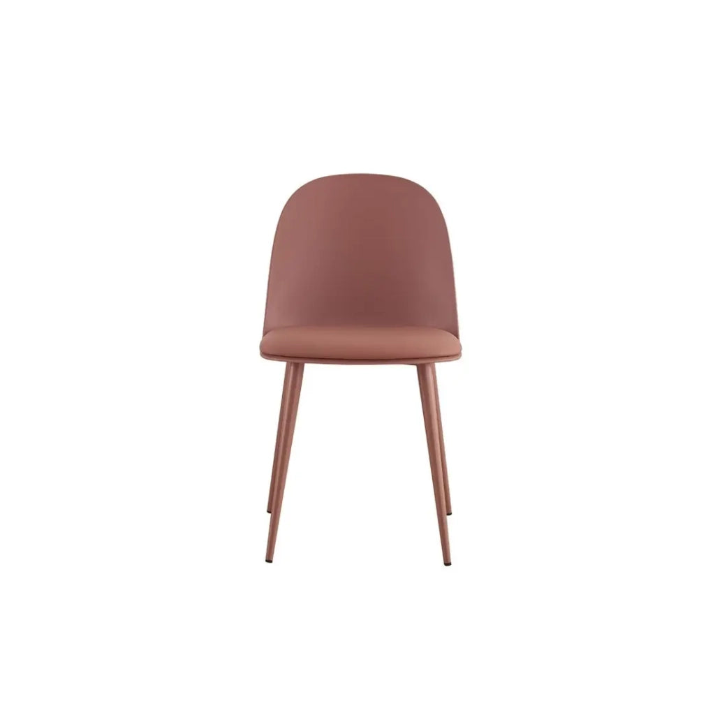 Sedia JASMON – Cuscino in PU Terracotta con gambe in metallo – H81 × L51 × P44 cm