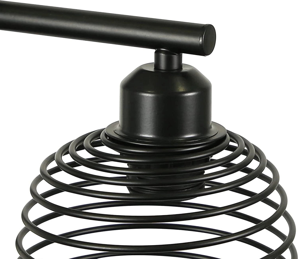 ZMH Lampada da terra vintage E27 nera tre luci interruttore a pedale soggiorno camera senza lampadine