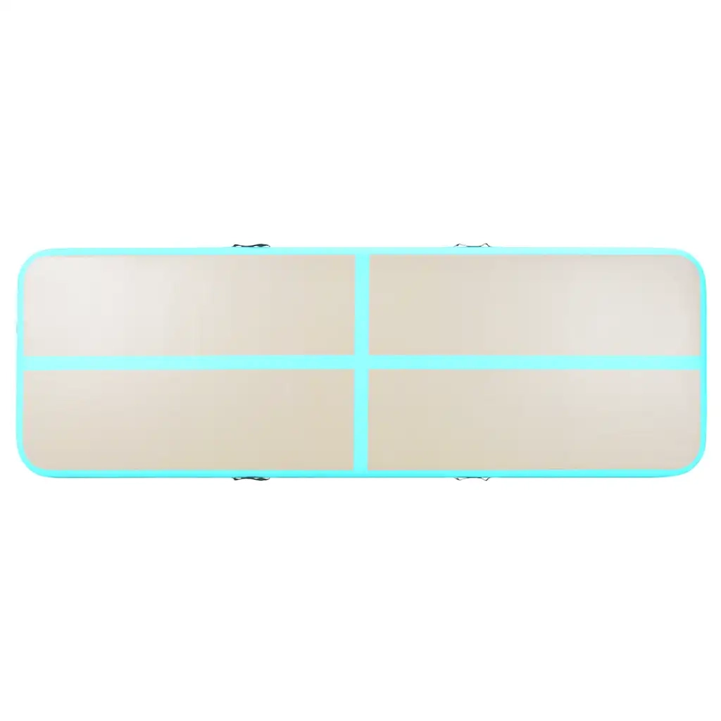 Tappetino Ginnastica Gonfiabile e Pompa 400x100x10 cm PVC Verde CFW1320640