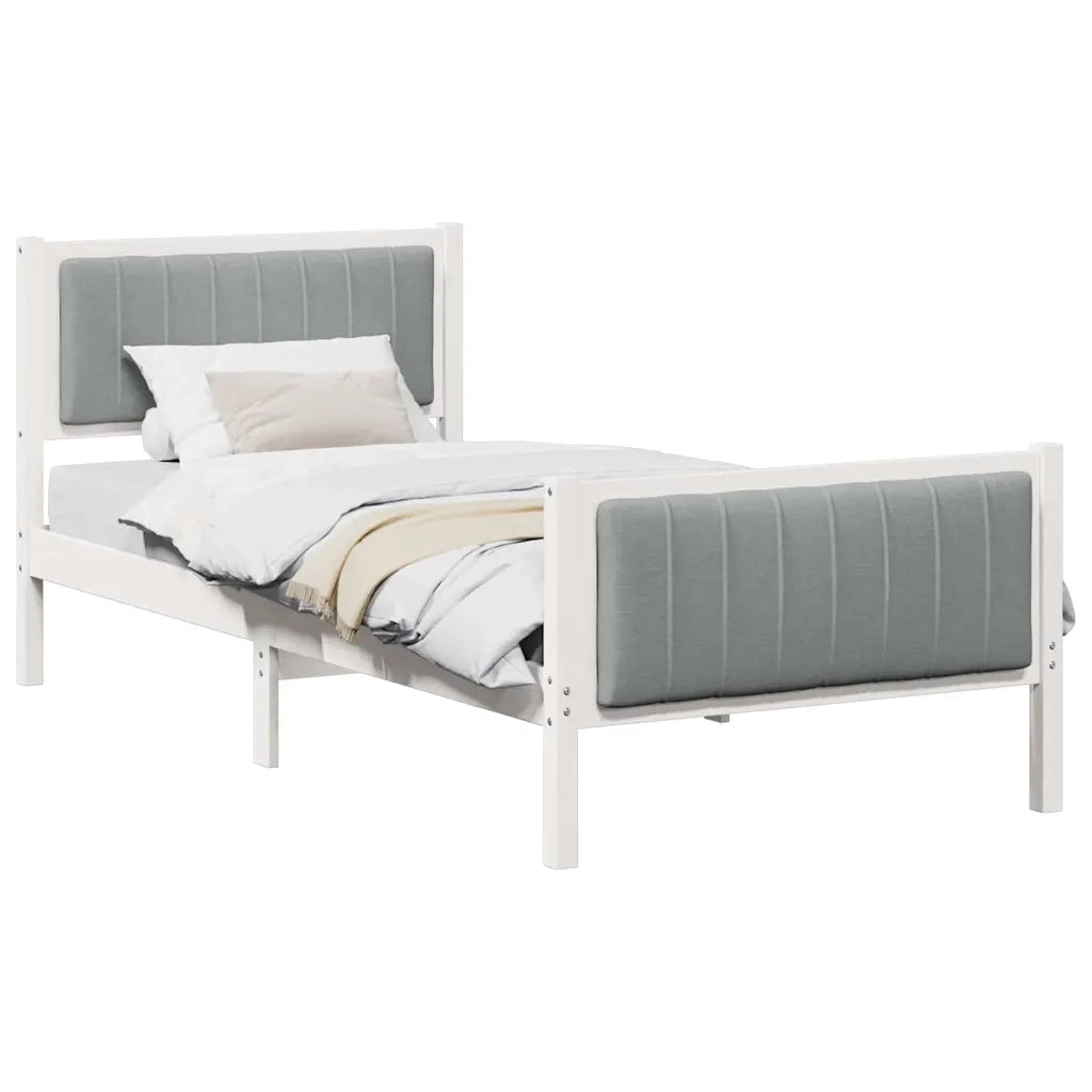 Struttura del Letto Bianco e grigio chiaro 90 x 200 cm 878498
