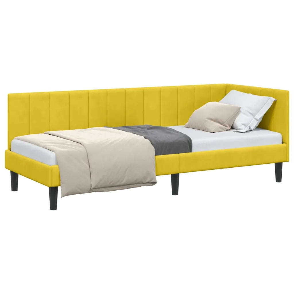 vidaXL Cornice del letto ad angolo Giallo 80 x 200 cm Velluto