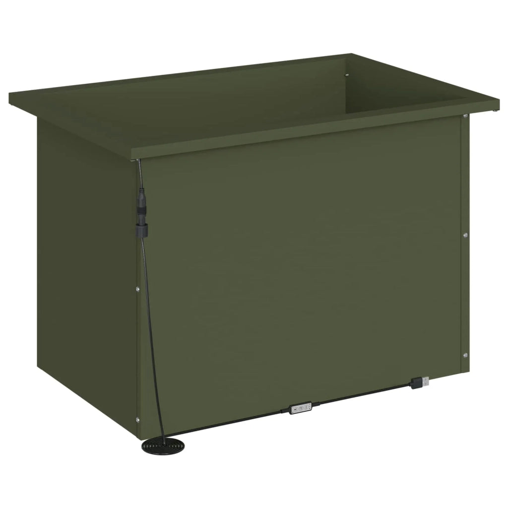 Fioriera da giardino con LED Verde Oliva 40 x 60 x 40 cm 8008146
