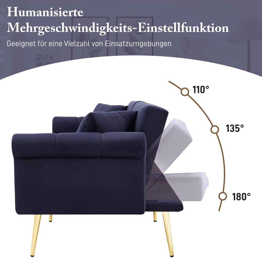 Divano letto 2 posti ¨C Minimal ¨C Velluto, struttura in metallo, 140x90cm