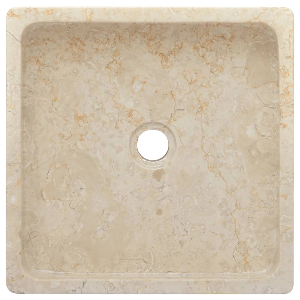 Lavandino da bagno lavabo da appoggio lavabo da WC lavabo da bagno lavabo da interno 40 x 40 x 10 cm marmo crema 02_0002812
