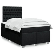vidaXL Giroletto a Molle con Materasso Nero 120x200 cm in Tessuto