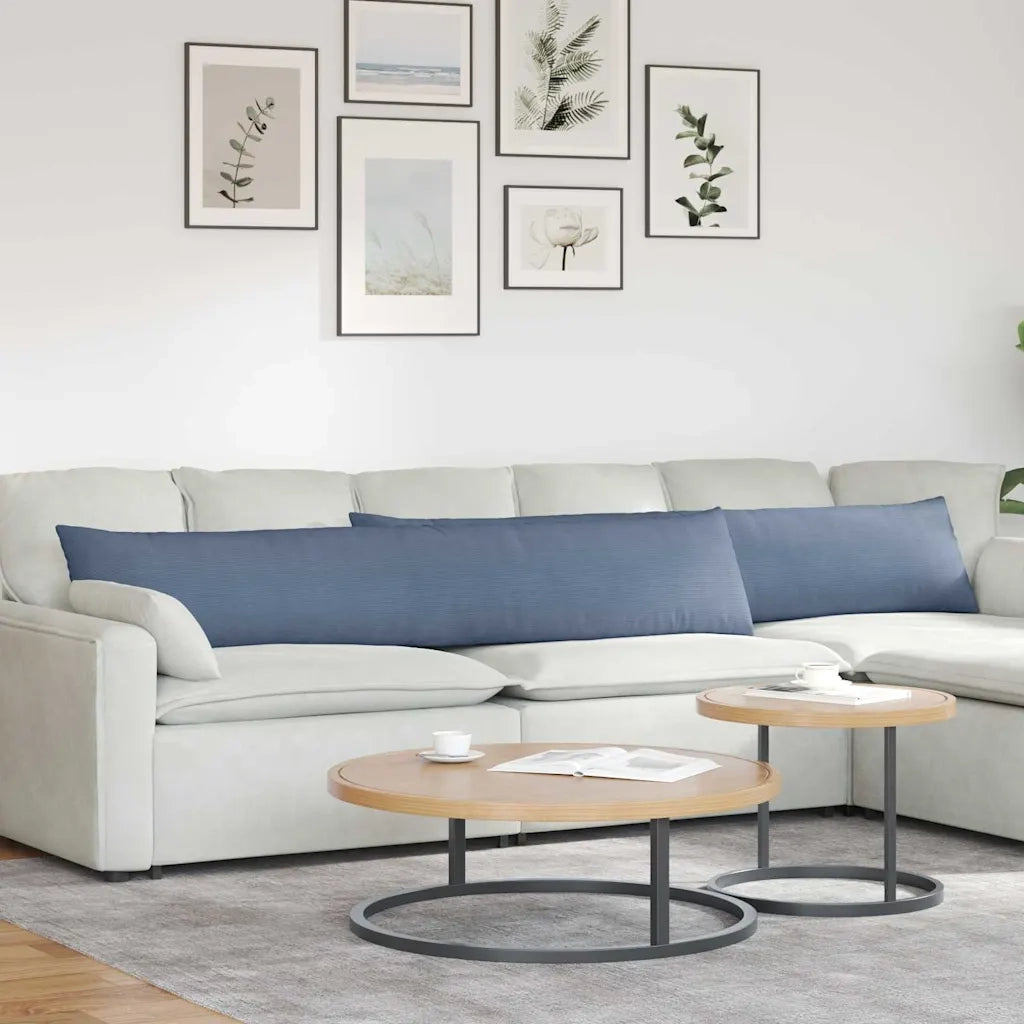 Cuscini da Divano 2 pcs Blu 200 x 40 cm Tessuto in Cords