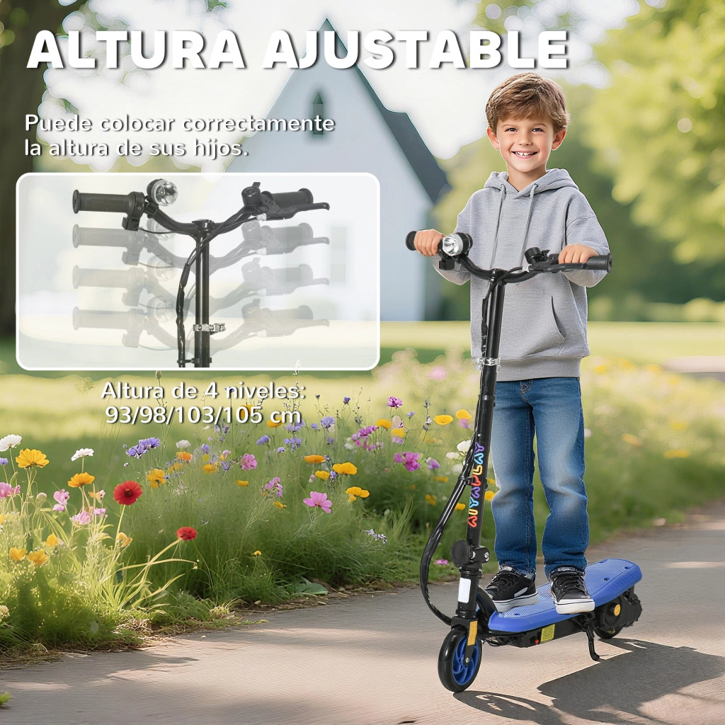 Monopattino Elettrico per Bambini ¨C zephmum ¨C Pieghevole con LED, 7-14 Anni, 12 km/h, Blu