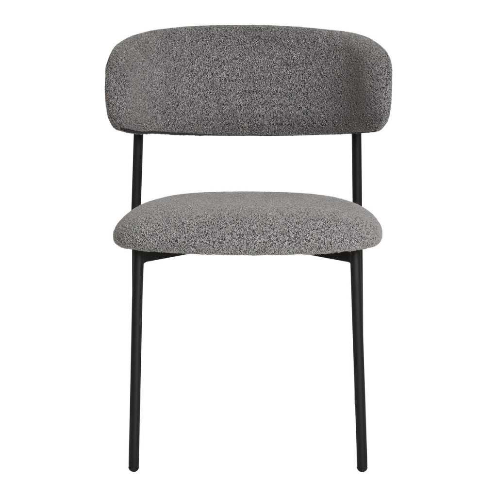 Set di 2 Sedie Mira, Grigio, Tessuto, 59x55x79,5 cm