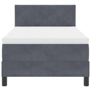 Letto singolo | Letto per adulti | Letto a molle con materasso Grigio scuro 100 x 200 cm Velluto