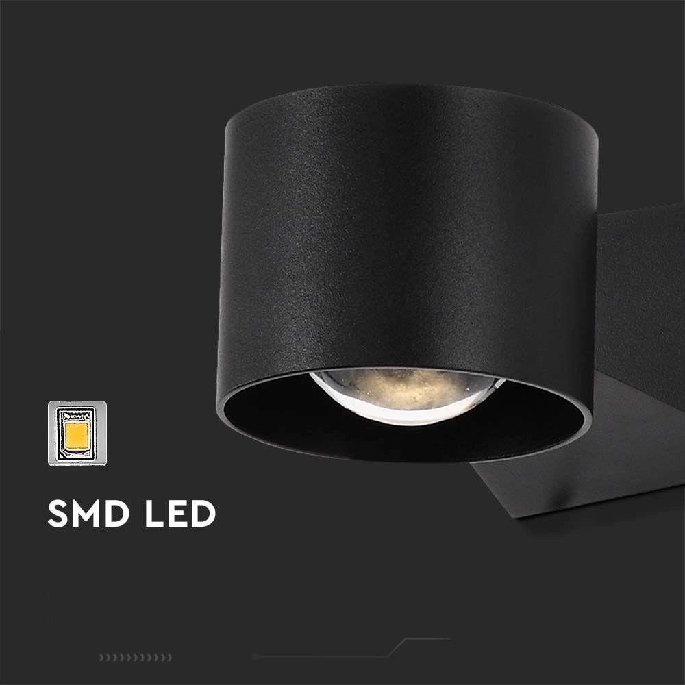 V-TAC applique LED 5W su/giù nero IP65 VT-1179 3000K 465lm