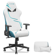 Sedia Gaming Ergonomica ¨C MINIMAL ¨C Tessuto, Schienale Alto, Poggiatesta, Bianco e Blu