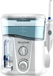 Waterflosser elettrico - Douche orale - Pulizia dentale - incl. 7 accessori - 1000ml - Potente - Bianco