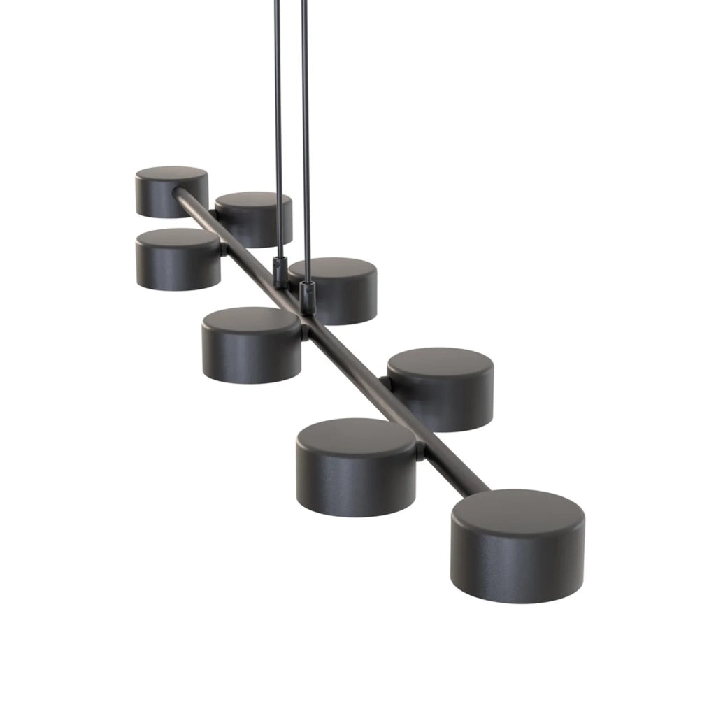 Lampadario Minimal Afrodite Acciaio Nero 8 Luci Gx53 Ip20