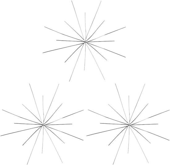 Decorazioni a stella in rame | 16 pezzi | Decorazione di Natale invernale | argento | Ø 15 cm | 3 pezzi