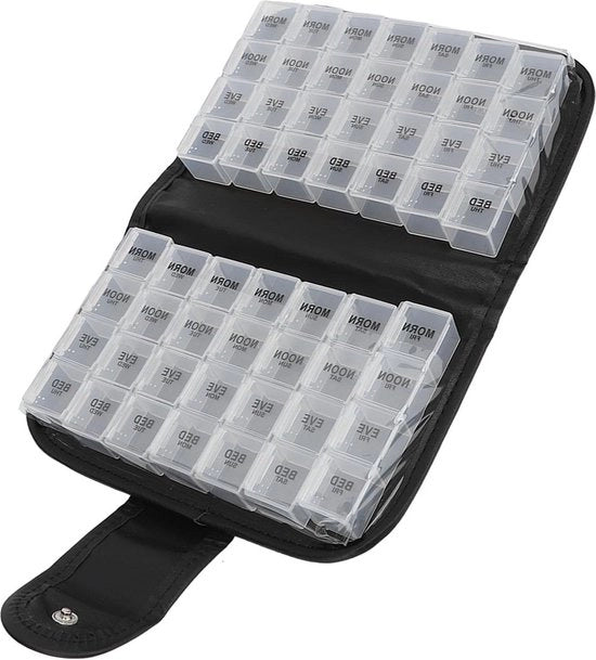 Organizzatore di farmaci per pastiglie mensili - Cassetto grande - Portatile - 4 volte al giorno - Scatole di pastiglie rimovibili