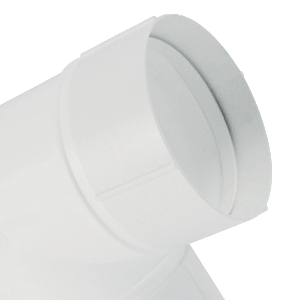 Raccordo a t circolare 100mm bianco per cappe