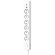 Multipresa - QUARX - 6 prese - Con 3 porte USB, cavo da 1,5 m
