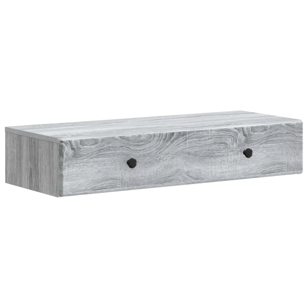 Tavolino da Parete Laterale Grigio Sonoma 87,5 x 34,5 x 17 cm 899181