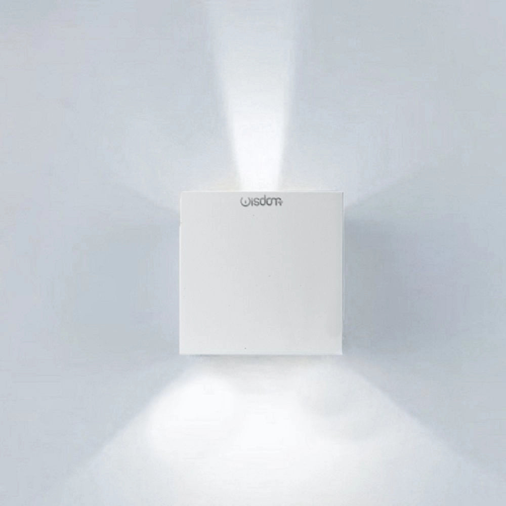 Trade Shop - Applique Led Cubo Lampada Da Parete 10w 1300lm Luce Regolabile Updown Ip65 - -bianco Freddo      -