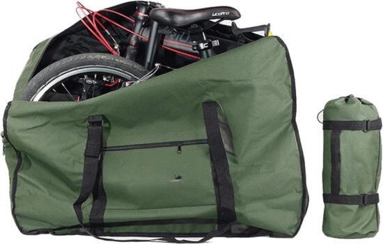 Carriera per bicicletta, borsa da portabici, trasportino per bicicletta, borsa di stivaggio per bicicletta 20 pollici pieghevole (verde)