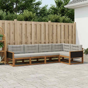 Set di divani da esterno 5 pz Naturale e Grigio chiaro 3382554