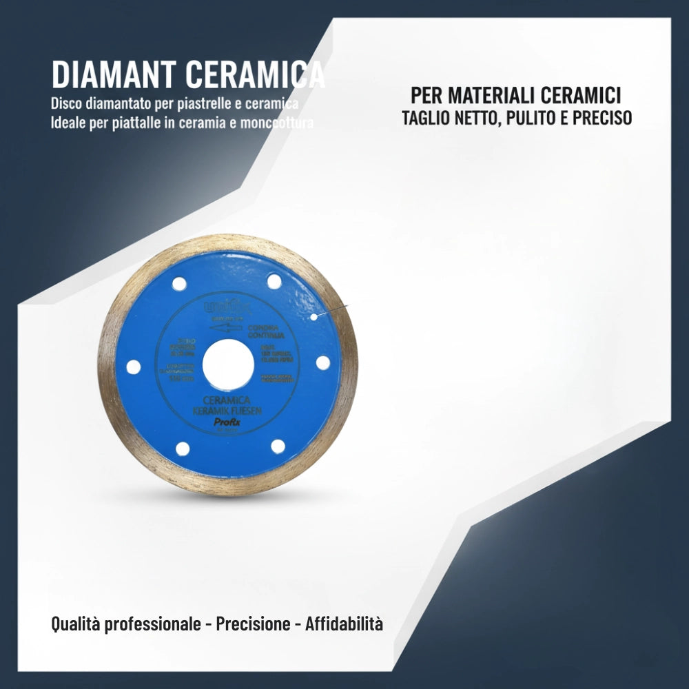 Disco diamantato ceramica per taglio preciso di piastrelle Ø 115 x 22,2 x 1,6 mm