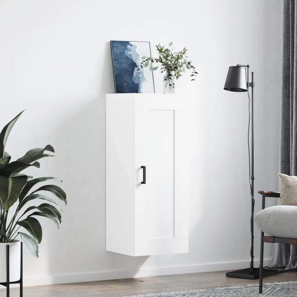 Armadietto a Muro | Mobile a Parete Bianco 34,5x34x90 cm in Legno Multistrato