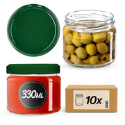 Barattoli di vetro KADAX Sonka 330 ml 10 pezzi 82 mm + coperchi verdi