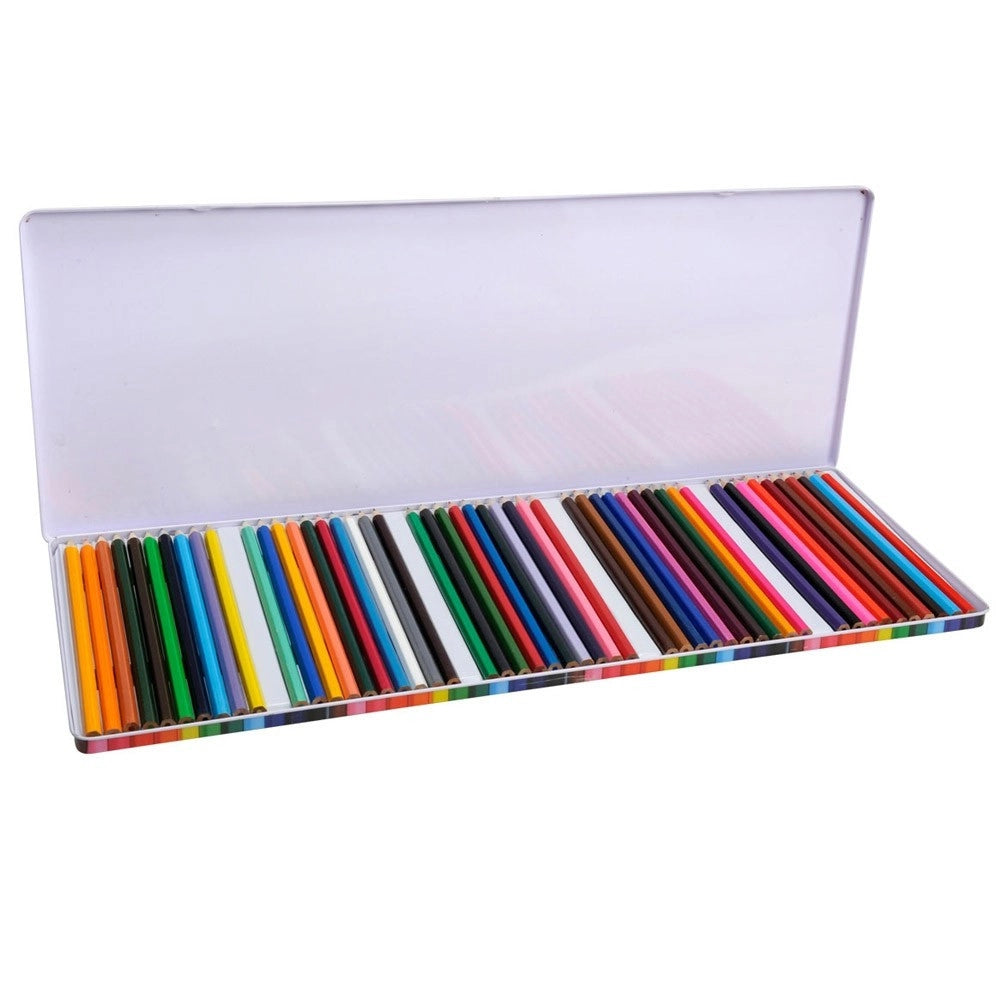 Trade Shop - Set Pastelli Colorati 50 Pz. Matite In Legno Per Colorare Bambini Scuola Disegno -