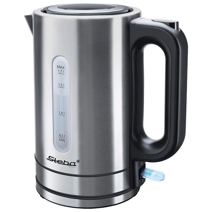 Steba WK 20 INOX Bollitore Elettrico 1,7 L Acciaio Inossidabile con Filtro Rimovibile Base 360° Spegnimento Automatico Protezione da Funzionamento a Secco colore Acciaio Inossidabile