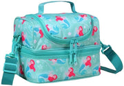 Borsa da Picnic Isolata per Bambine, Borsa da Pranzo con Due Compartimenti e Tasca Riscaldabile per Bambini con Disegno della Sirenetta
