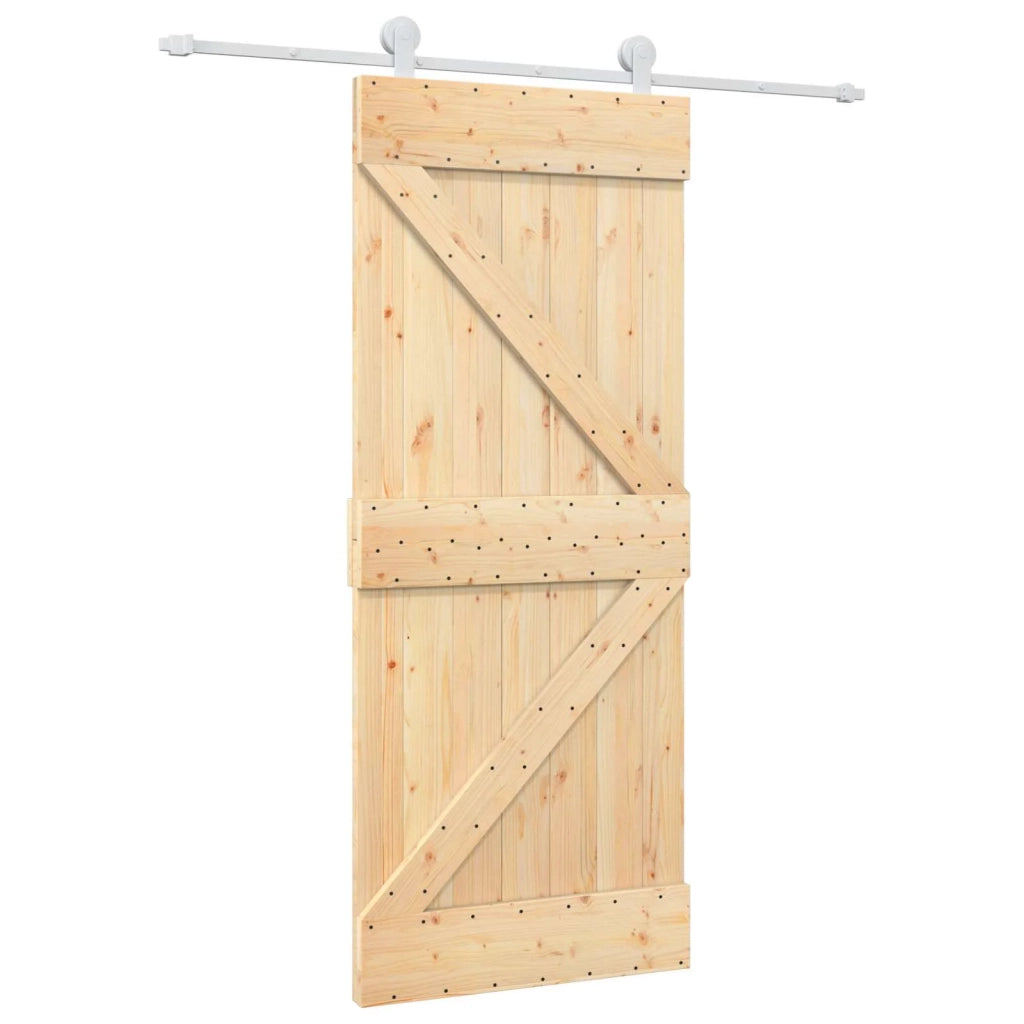 Porta scorrevole Naturale e Bianco 85 x 210 cm