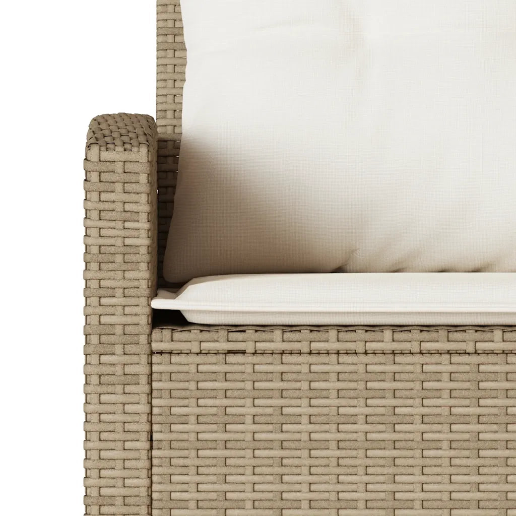 Divano a Forma di L con Cuscini in Polyrattan Beige 365417