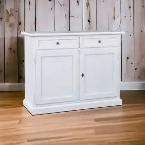 Credenza madia buffet in legno Shabby chic 2 ante mod Martini bianca