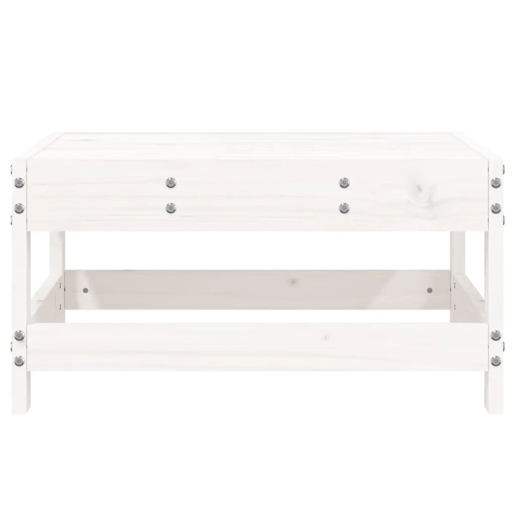 Poggiapiedi da Giardino Bianco in Legno Massello di Pinocod mxl 84620