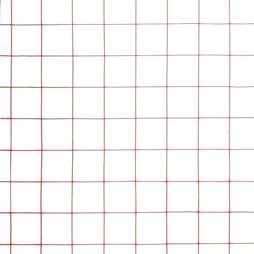 Recinzione in Rete per Pollaio in Acciaio e PVC 10x1,5 m Rossa 143672