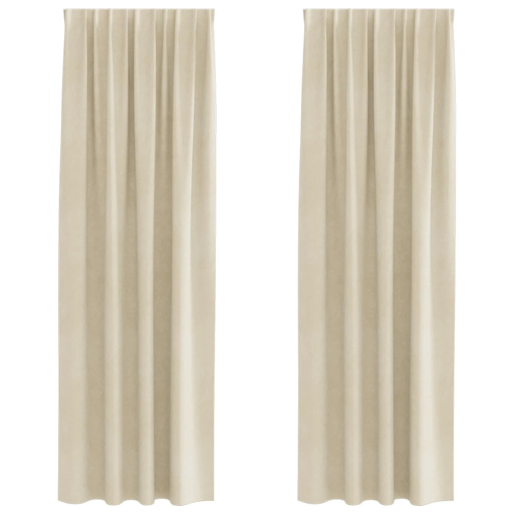 Tende Oscuranti | Tende Blackout 2 pz Crema 140 x 260 cm Velluto