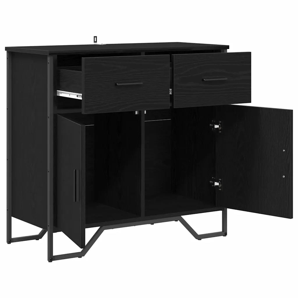 Credenza con cassetto Rovere Nero 79,5 x 35,5 x 74,5 cm 883568