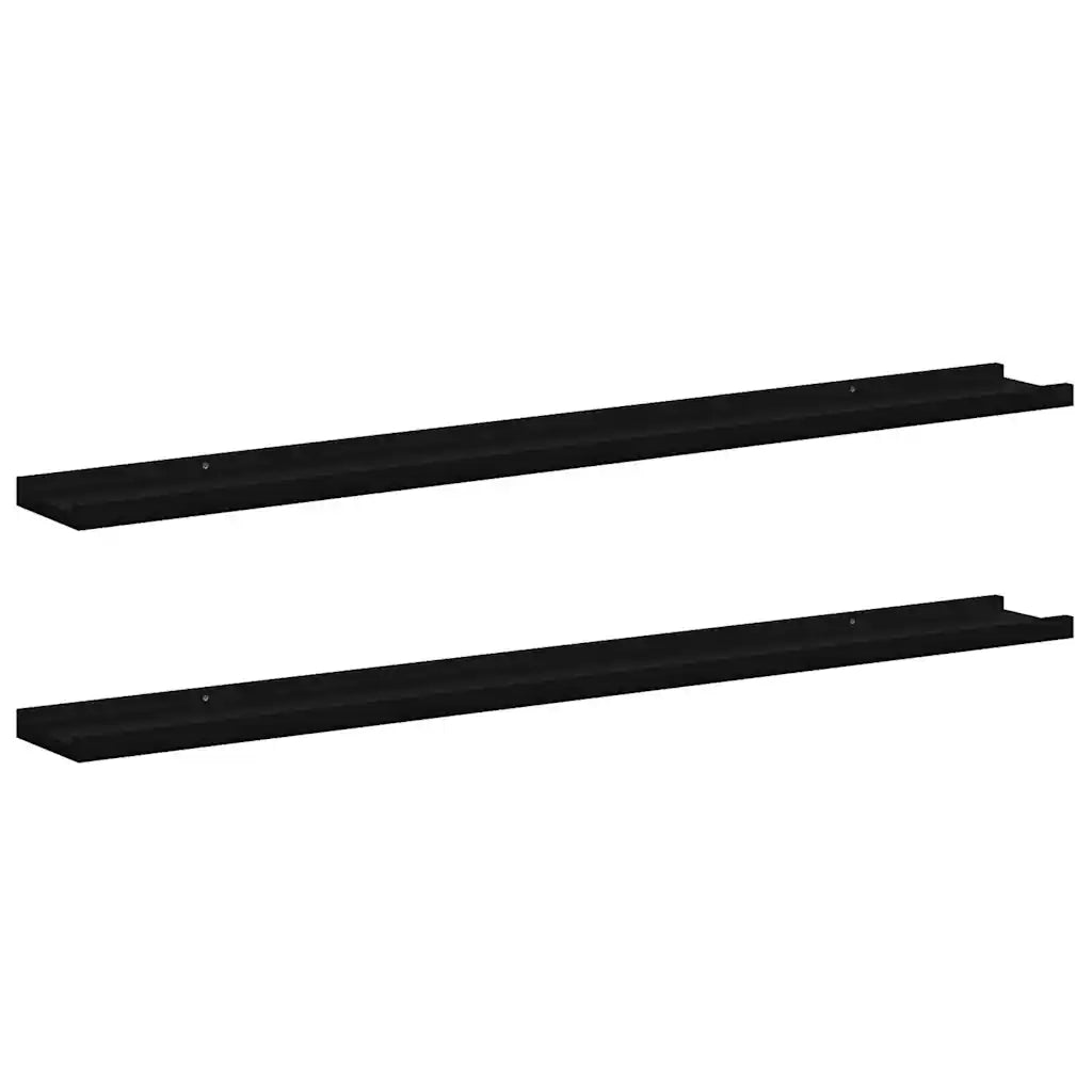 Mensole da Parete 2 pz Nere 100x9x3 cm 326665