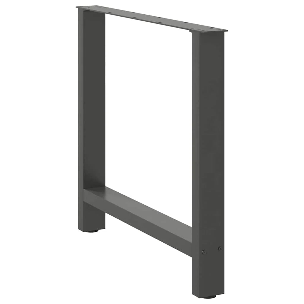 Set di 2 gambe quadrate per tavolo da pranzo 70 x 72 cm con piedini regolabili stile moderno acciaio antracite 02_0057550