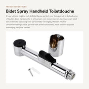 Bidet Sproeier Portatile - Maniglione - Verchroomd - ABS di Alta Qualità - Facile da Installare - Ideale per l'igiene - Doccia Spray