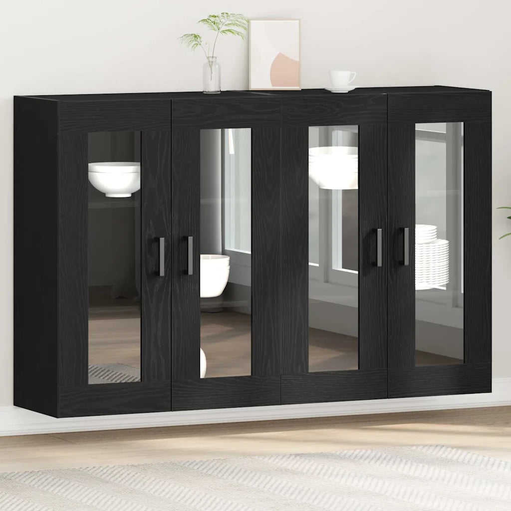 Armadi da Parete 2 pz Rovere Nero 69,5 x 34 x 90 cm CFW4371140