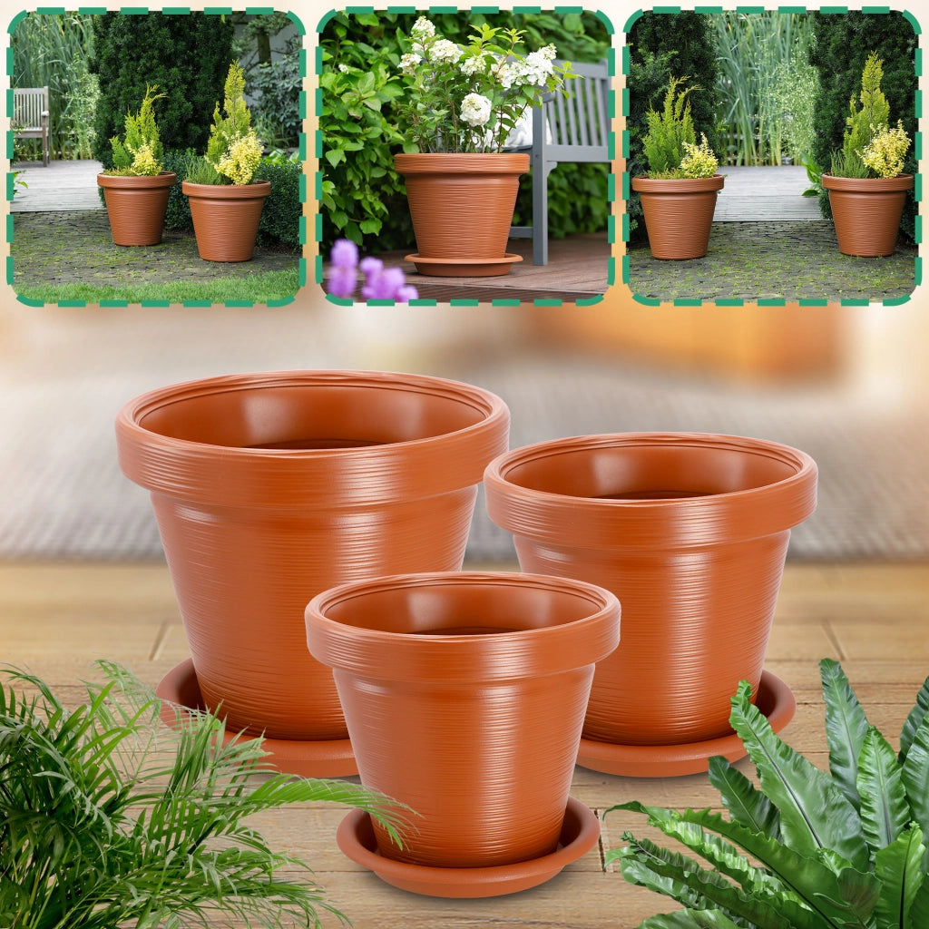 Vaso da fiori KADAX con supporto, grande, rosso mattone, 55 cm