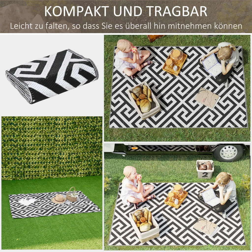 Tappeto da esterno reversibile ¨C zephmum ¨C nero e bianco 121x182 cm