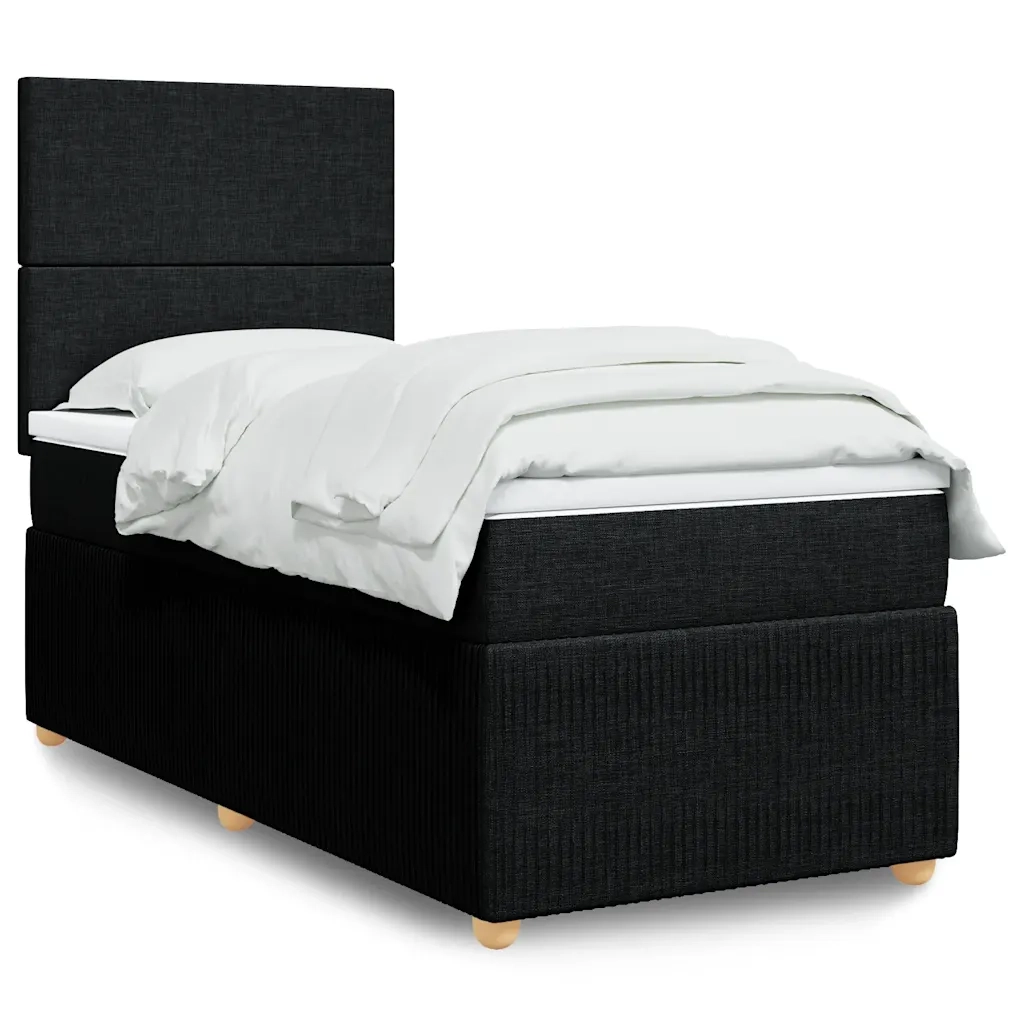 Giroletto a Molle con Materasso Nero 90x200 cm in Tessuto 3291934