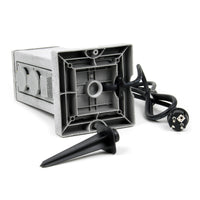 Colonna multipresa effetto granito con 4 prese per esterno IP44 con picchetto