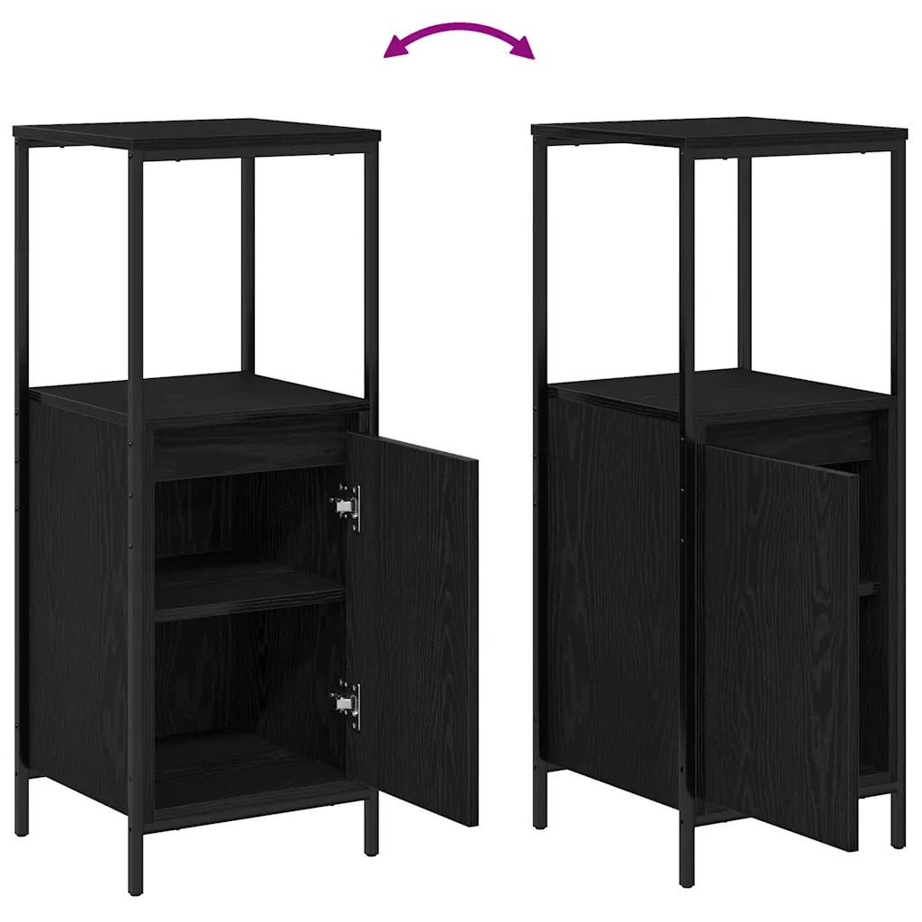 Set di mobili per il bagno 3 pcs Rovere Nero Legno multistrato 3328379